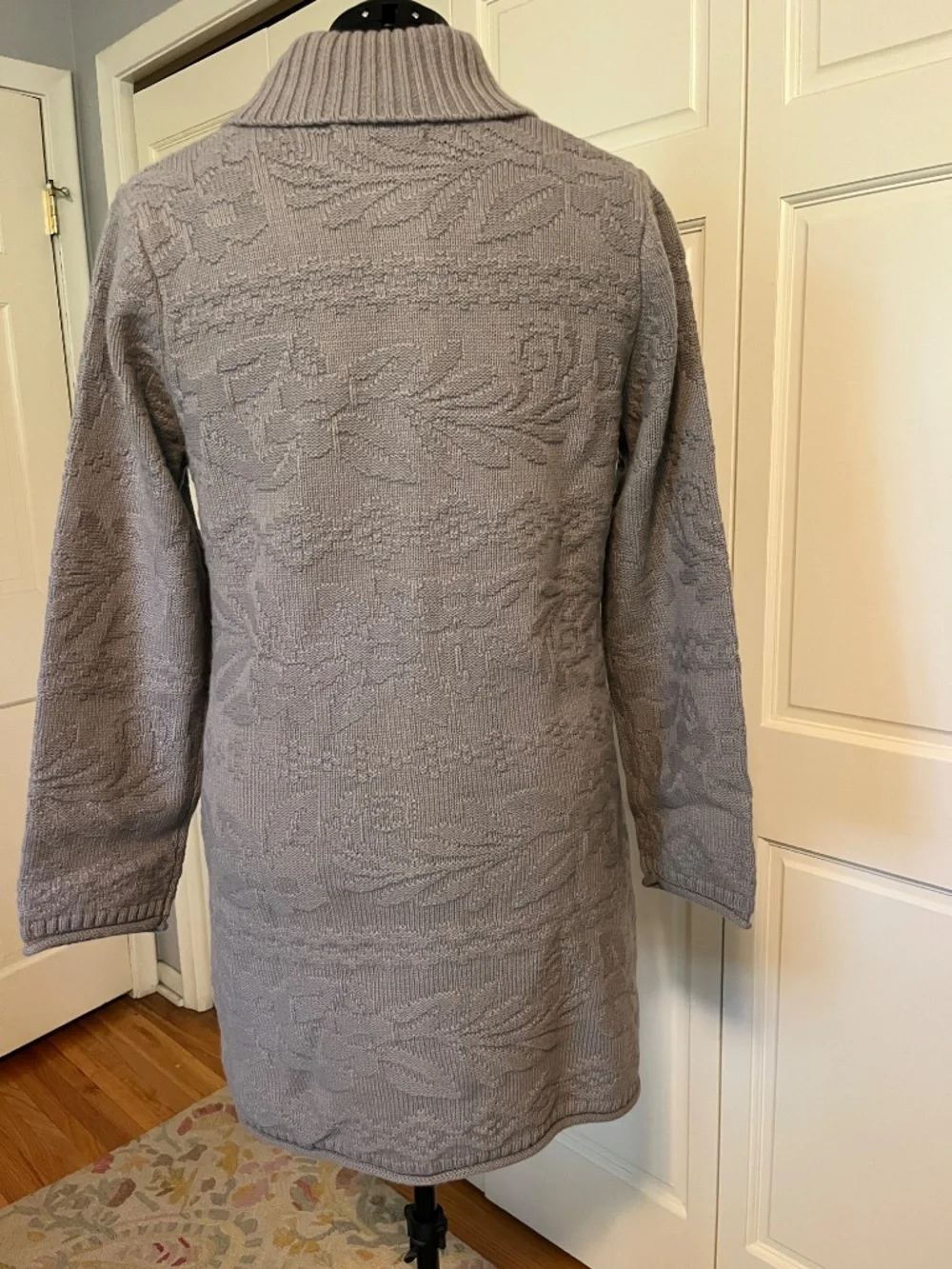 100% Wool Gudrun Sjoden Nova Scotia Grey Long Cardigan Buttons Size M NWT!